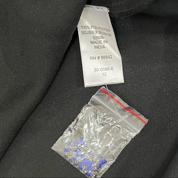 Ellos Embellished Black Top Size 12 New With Tags - Picture 8 of 12